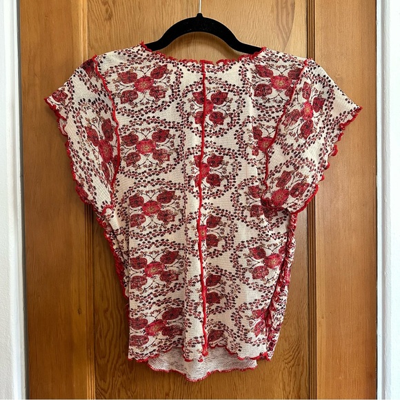 free people smocked floral oh my baby tee - Picture 4 of 7